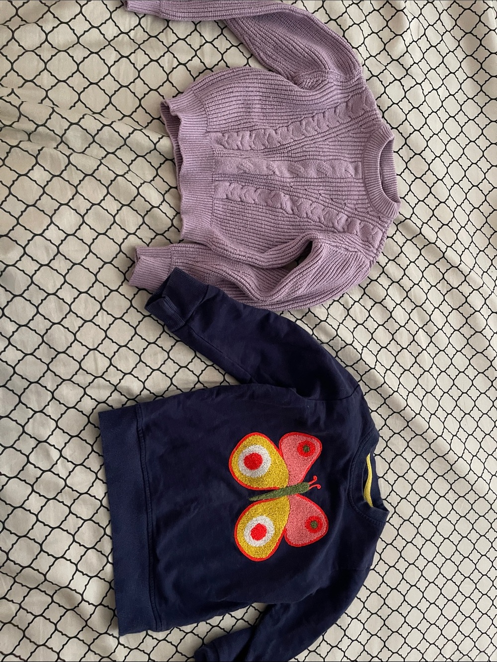 Kids Navy Sweatshirt with Colorful Butterfly Embroidery